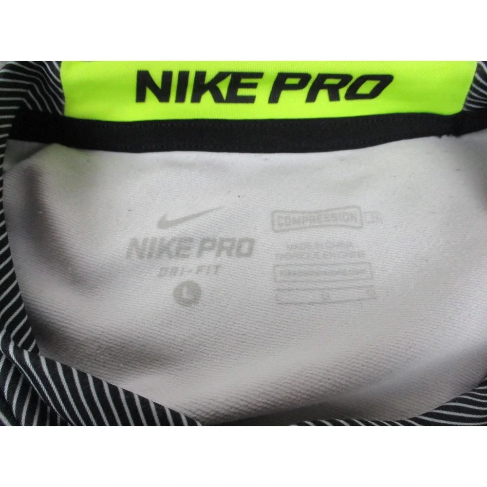 Nike Pro Shirt Mens Large Gray Dri-FIT Compression Long Sleeve Running Training